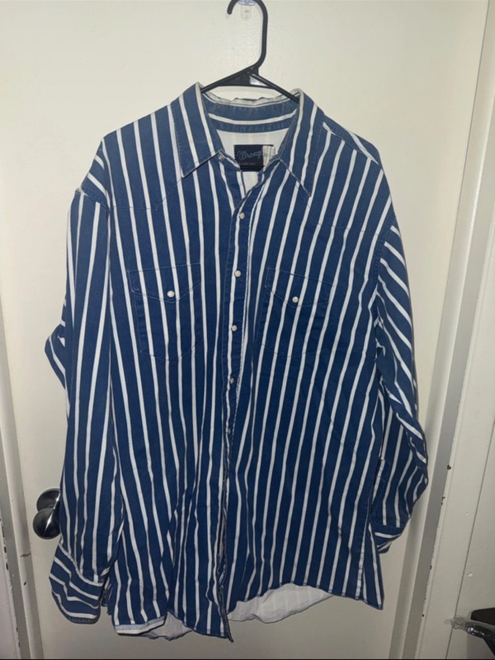 Vintage 1990’s Wrangler X Long trails western button up XXL pearl snap